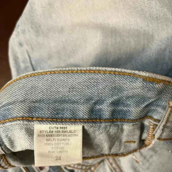 NWT RE/DONE REDONE ORIGINALS 90s Double Yoke Jean Light Breakdown Blue 28 - Picture 10 of 11